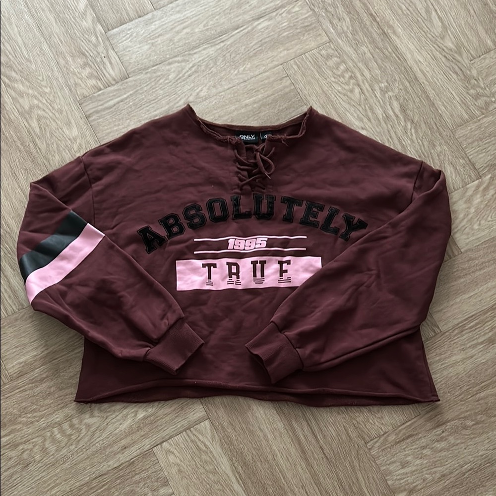 ONLY Brown and Pink Graphic Sweatshirt